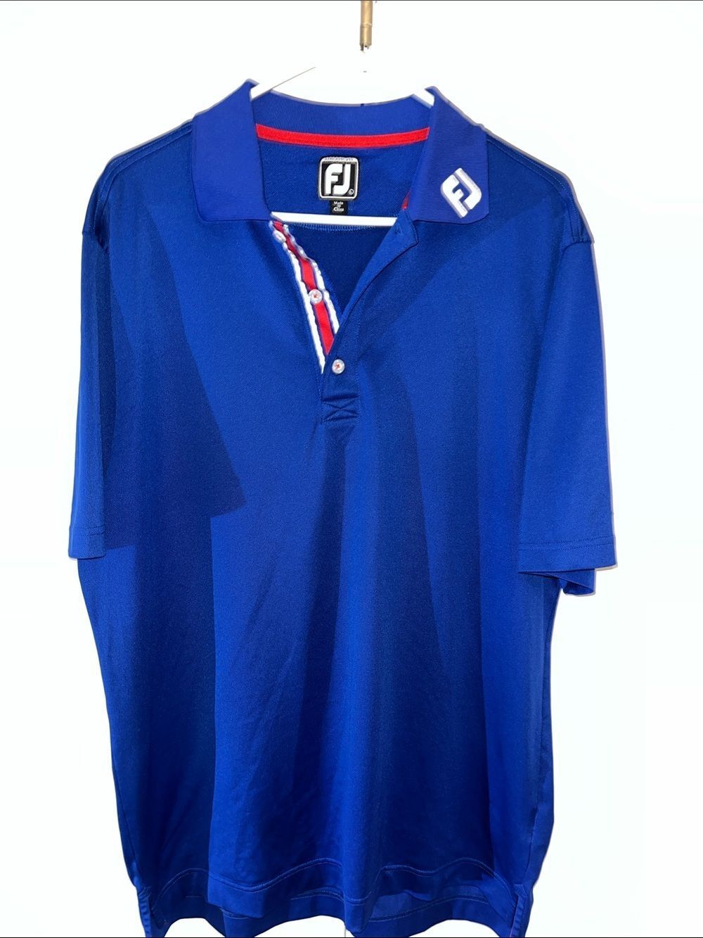 Footjoy Tour FJ Model Duke Royal Blue Golf Polo Shirt Athletic Fit Poly/Spandex